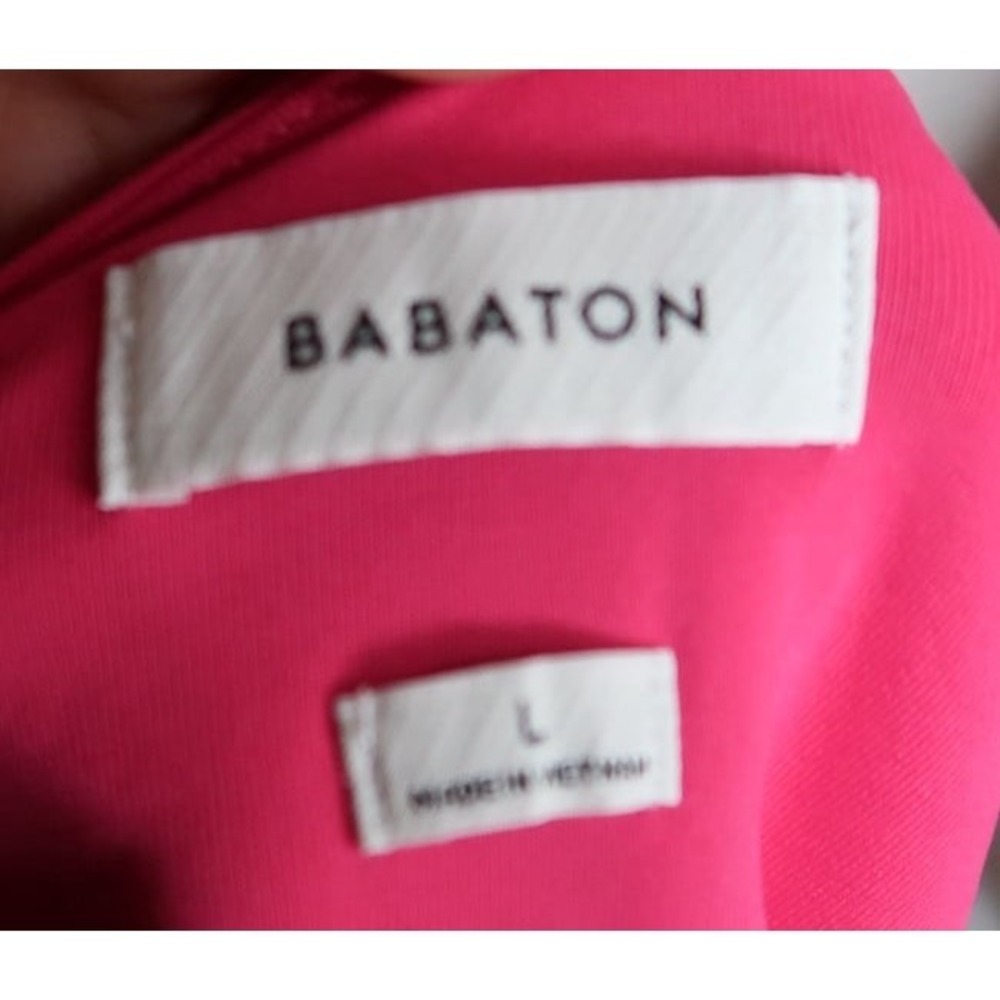 Babaton Aritzia Contour Cropped Tee Hot Pink Short Sleeve Fitted Crop Top Sz L - Picture 3 of 5